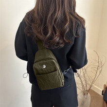 Crossbody Bags For Women Textured Chest Bag Made Of Waterproof Nylon Fabric Solid Color Lightweight Casual Versatile Sports Small Backpack Sling Bag