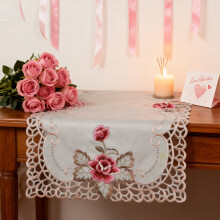 Elegant Embroidered Lace Tablecloth – Holiday & Party Table Cover, Compatible with Standard Dining Tables