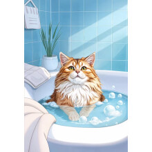Wooden Cat Spa Day Puzzle Adults 300 Pieces