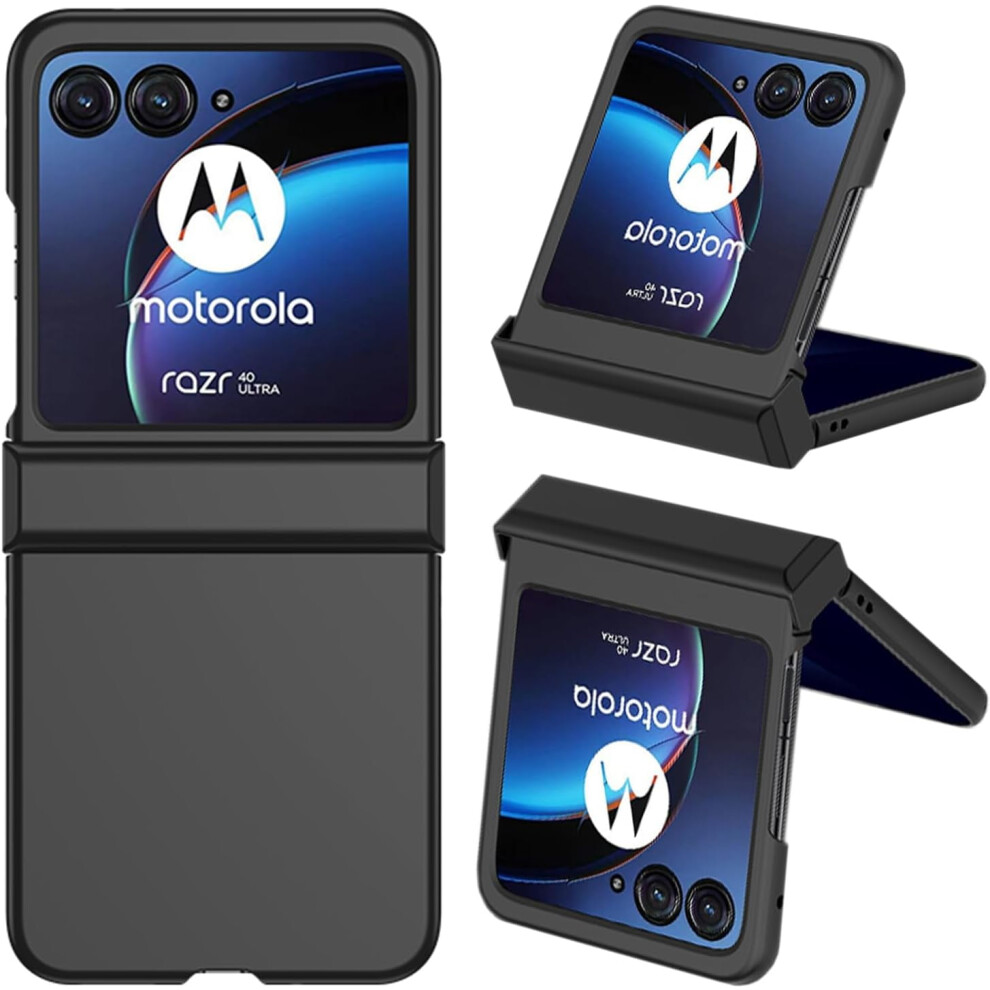 Compatible Flip Case For Motorola Razr Plus 2023 & Razr 40 Ultra Â Hard Pc Thin Shockproof With Hinge Protector, Black 9479868452442