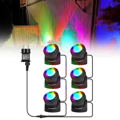 Φώτα Λίμνης RGB, Υποβρύχια Προβολάκια LED με 16 Χρώματα & 4 Εφέ, Χρονοδιακόπτης (2/4/6H),
