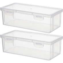 Brødopbevaringsboks Klar plastik brødboks 2 stk. til frisk opbevaring, PP (7,48"X3,74"X2,36")