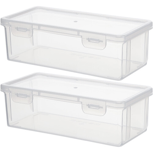 bread storage box Clear Plastic Bread Box 2Pcs for Fresh-keeping,PP(7.48"X3.74"X2.36")
