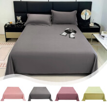 Qocolhg Solid Color Twin Flat Sheet, 90.5x70.8", Yellow, Breathable & Wrinkle-Free, Super Soft Hotel Luxury Bedding, Dorm Essential — Compatible