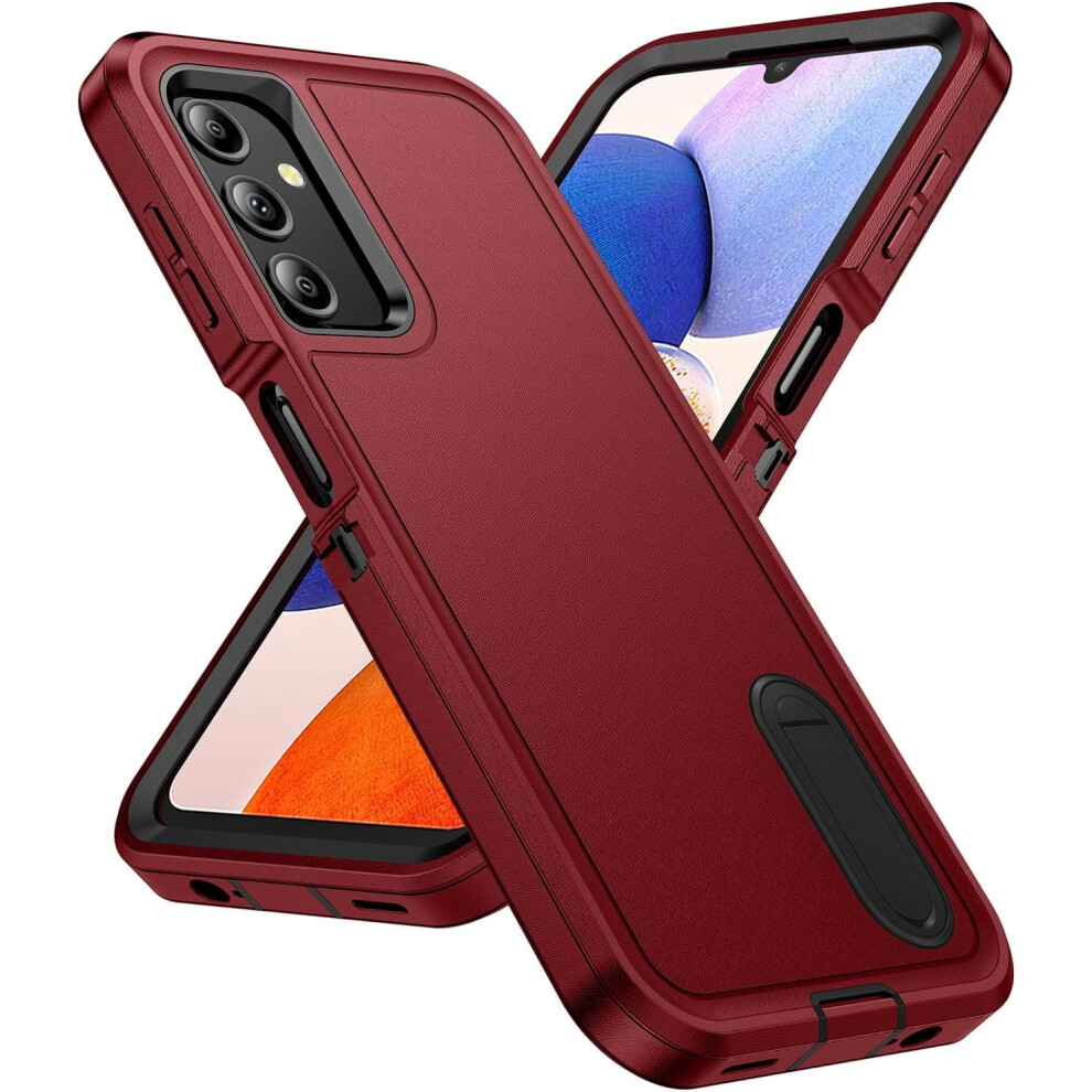 Compatible With Samsung Galaxy A14 5G Case Â Shockproof, Dustproof, Drop-Proof Military-Grade Cover With Built-In Kickstand, Black/Red 9479868454392