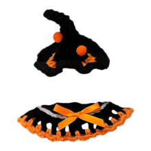 Handstickad häx-pumpa-outfit för 17 cm dockor – Halloween-utklädsel, kompatibel med Blythe och Obitsu