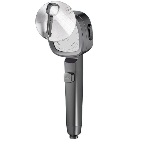 Handheld Shower Head with Multiple Jets Gray