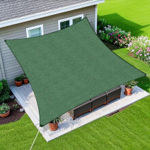 Obdélníková sluneční plachta se zaobleným okrajem 8'X12', 185GSM HDPE95% UV blok, prodyšná stříška na terasu, zahradu, dvůr, tmavě