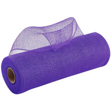 10 Inch Wide Deco Poly Decorative Mesh Ribbon Assord Color Wrapping Ribbon Rolls Decor for Home Door Wreath Decoration DIY Crafts Making, Dark Purple
