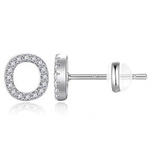 Turandoss Initial Stud Earrings Monogram Earrings CZ Jewelry Birthday Gift Wedding Gifts for Women