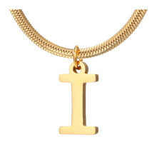 Personalized Gold Monogram Necklace Titanium Steel Initial Pendant Choker for Women