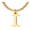 Personalized Gold Monogram Necklace Titanium Steel Initial Pendant Choker for Women 1