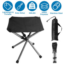 Bærbar campingkrakk 10,9" sammenleggbare campingstoler i rustfritt stål 1800D Oxford-stoff 146 kg kapasitet perfekt for utendørsaktiviteter