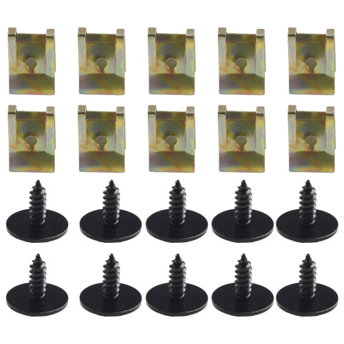 20x U-formede klips, sekskantmuttere, boltskruer, sett, bilchassis, metallplater, hurtigfester, biltilbehør til BMW - E21, E30, E36, E46, E90