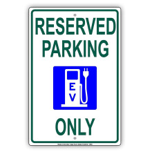 Gereserveerde parkeerplaats, alleen voor elektrische voertuigen, laadstation, metalen bord (aluminium) Afmetingen: 12x16 inch