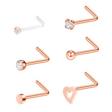 stk. 20 g klar Bioflex krystall nesestift piercing neseben/L-formet/neseskrueringer sett