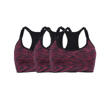 3-pakning dame sports-BH med medium støtte, racerback og avtakbare puter – for trening, yoga og fitness