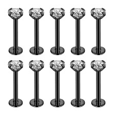 10 stk/sæt læbe Labret ringe piercing zirkon Monroe Medusa piercing helix konkylie brusk piercing øreringe