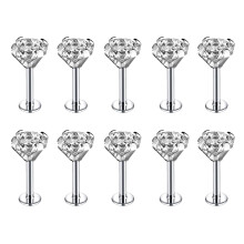 10 stk/sett leppe-labretringer piercing zirkon Monroe Medusa piercing helix conch brusk piercing øredobber