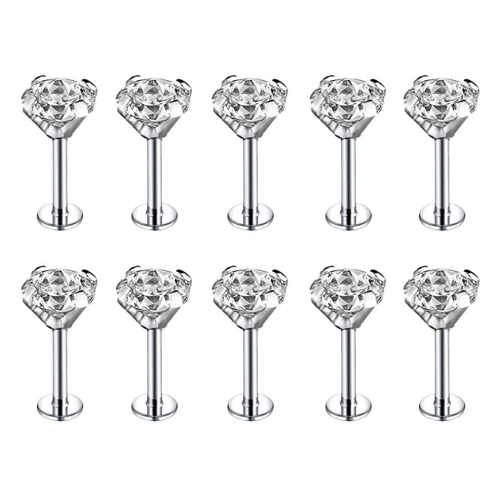 10Pcs/Set Lip Labret Rings Piercing Zircon Monroe Medusa Piercing Helix Conch Cartilage Piercing Earrings