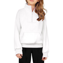 Girls Half-Zip Hooded Sweatshirt with Pocket Fall Outerwear