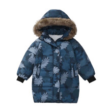 Lang parka med hette, kamuflasje, pufferjakke, tykkere, vindtett, varm, vinterlig hettegenser med glidelås, for gutter og jenter, 5-14 år, nydelig