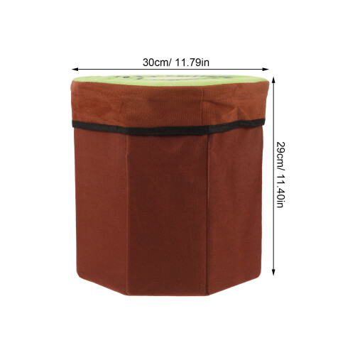 Brown Velvet Fruit Ottoman Storage Stool Foldable Durable Seat 2