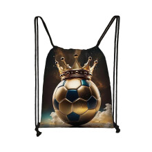 Sportbeutel mit Fußballmotiv – Nylon-Sporttasche, 41 x 34 cm