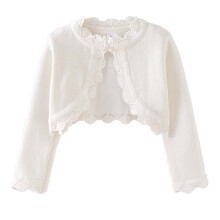 Cardigã de malha casual para meninas AWZXDE, aberto na frente, macio e confortável para uso diário, branco, tamanho 9-10 anos.