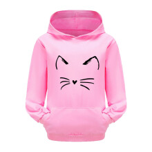 Kids Cartoon Character Print Pullover Hoodie Long Sleeve Cute Casual Comfortable Sweatshirt for Big Kids Pink,6-7 Years