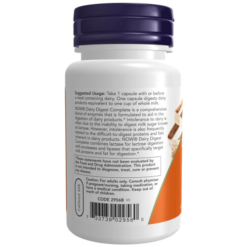 NOW Foods NOW Dairy Digest 90 Veg Caps Digestion Support 1