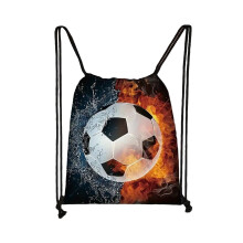Sportbeutel mit Fußballmotiv – Nylon-Sporttasche, 41 x 34 cm