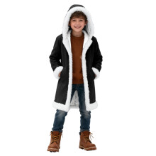AWZXDE Winterfest-Cardigan für Jungen und Mädchen, Kapuzenjacke für Kinder, 2-13 Jahre, Schwarz, 7-8 Jahre