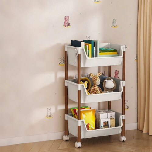 Caddy with Rollers Storage Rack Layer Storage Cart Mobile Storage Rack for Office, Living Room, Kitchen