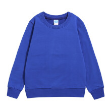 AWZXDE Gutter Jenter Uformell Genser Langermet Ensfarget Patchwork Topp Bluse Antrekk for Småbarn Blå, 4-5 år
