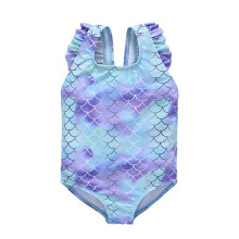 AWZXDE Mädchen-Badeanzug mit verstellbaren Trägern, hellblau, für Schwimmunterricht, Strandurlaub