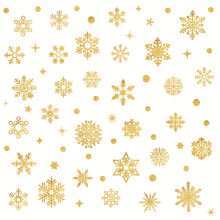 Christmas Gold Blue Snowflake Cling Wall Stickers, Glass Window Decoration, Holiday Decoration, Wall Stickers, Container Surfaces Decoration