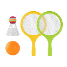 Set de tenis de badminton pentru copii, rachetă de tenis pentru copii, pentru familie, copii, adulți, galben-verde