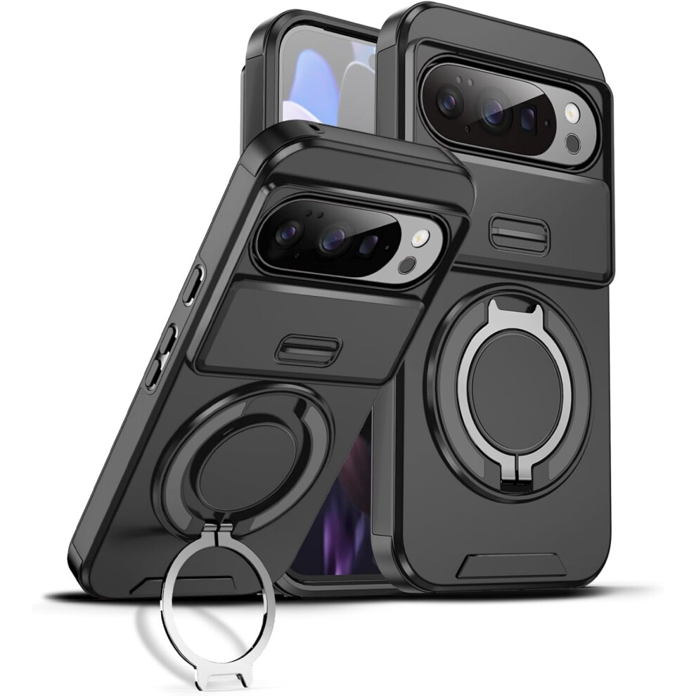 Google Pixel 10/10 Pro Case With Slide Camera Cover, Military-Grade Drop Protection, 360 Rotating Kickstand Â Compatible With Google Pixel 10 9028731939674