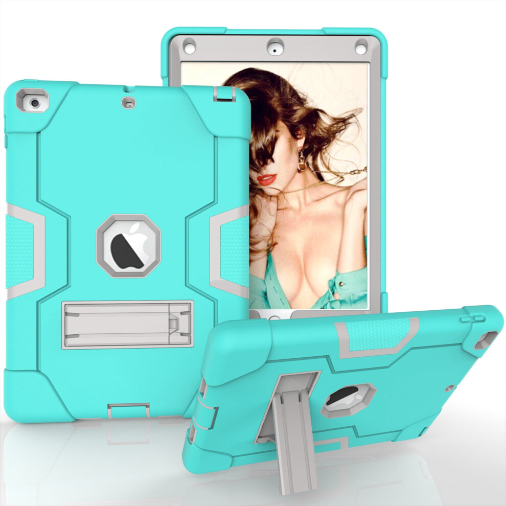 Heavy Duty Rugged Shockproof Stand Case For Ipad 5Th Gen (2017) & Ipad 6Th Gen (2018) Â Compatible With Ipad 5Th/6Th Gen Â Mint+ Gray 9028731651873