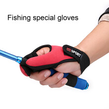 Luvas de pesca antiderrapantes e anti-perfuração unissex com dois dedos para controle de arremesso e manuseio da linha. Equipamento de pesca.