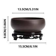 Chinese Ceramic Hydroponic Bonsai Bowl with Stand – Indoor Outdoor Planter for Water Plants in Home Office Garden()