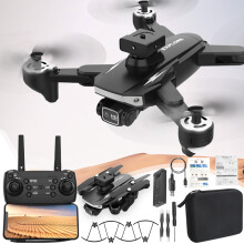 Drones Cadeaux Drone avec ESC, caméra, moteur brushless, télécommande, évitement d'obstacles et lumières amusantes, quadricoptère RC 2,4 GHz