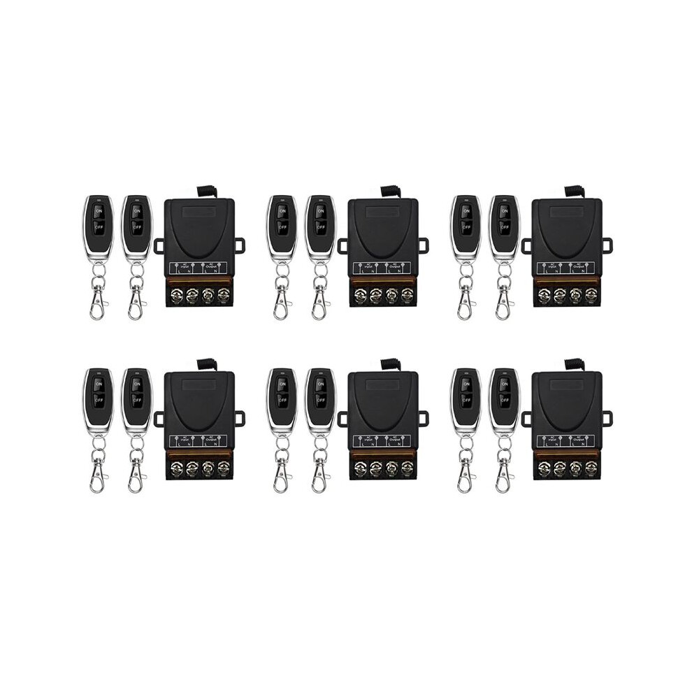 6X Ac 220V 30A 1Ch 433Mhz Wireless Remote Control Rf Relay Receiver + Off/ Transmitter 6032391549145