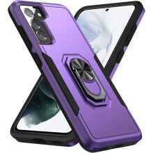 Dual-Layer Phone Case Compatible with Samsung Galaxy S21 6.2" & S21 5G – Waterproof, Shockproof, 360 Rotating Ring Kickstand, Magnet Car Mount