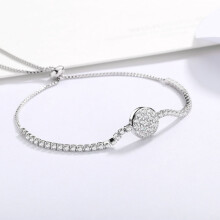 Quality s925 silver fashionable design full diamond super flash bracelet adjustable length