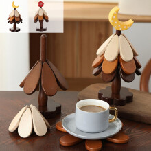 Wooden Christmas Tree Trivet Set – Heat-Resistant Coasters for Bowls, Teapots, Plates & Home Decor (Compatible with Hot Dishes)