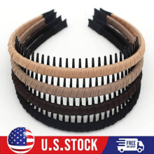 4x Women Hairbands, Non-Slip Zig Zag Headbands, Adjustable Teeth Comb Hair Hoop