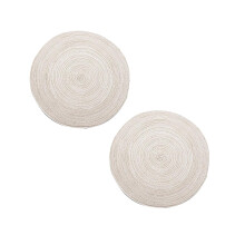 2 Pcs Round Placemats, Heat Resistant Braided PlaceMats, Round Rop Cotton Braided Table PlaceMats For Dining Kitchen Table Washable 15"