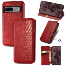 for Google Pixel 7 Wallet Case, Slim Magnetic Flip Cover Faux Leather with Card Holder Slot Thin Kickstand for Google Pixel 7 6.3 inch 2022,Red